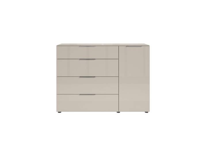 Kommode 4 Schubladen Beige-Kaschmir - Glas - 135 cm - SANTORIN