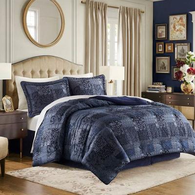 Jla Home/Bed Galleria Navy Comforter Set, King, Navy