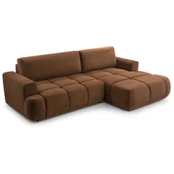 ECKSOFA VASTO Braun Geflochtener Stoff mit Schlaffunktion