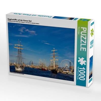 CALVENDO Puzzle Segelschiffe auf der Hanse Sail | 1000 Teile Lege-Größe 64x48cm Foto-Puzzle für glückliche Stunden