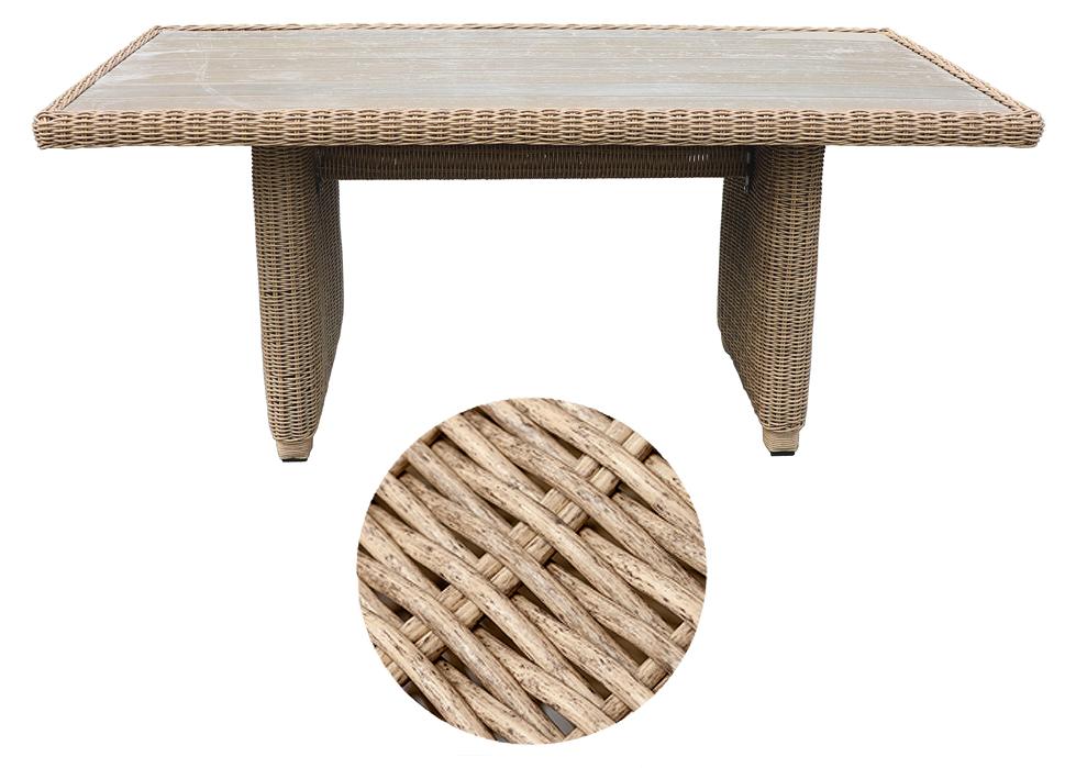 Esstisch BELLA rundes Polyrattan Natural ca.180cm