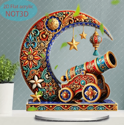 Inspire Picks Moon & Lantern Acrylic Decor Elegant Ramadan Eid Decoration With Star & Floral Design ramadan C