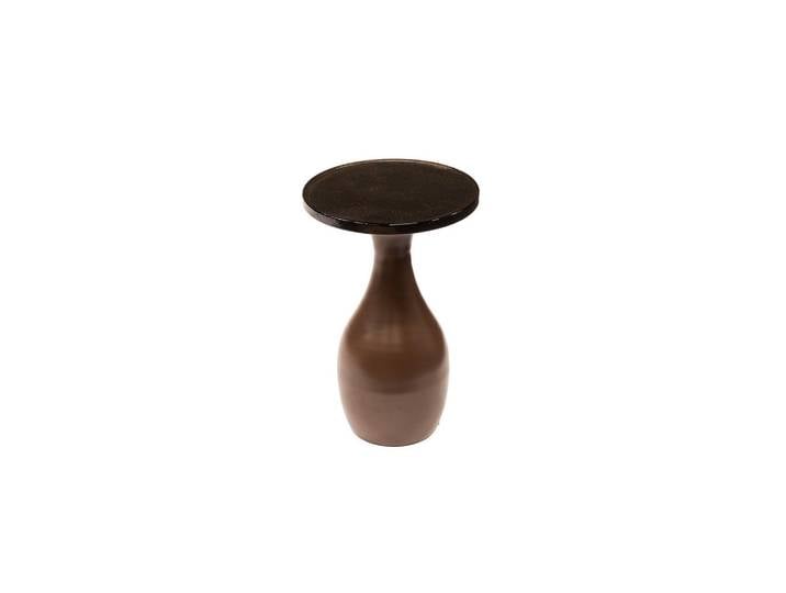 Kawola Beistelltisch Mokka Braun Glas, Kupferfarben, Metall, Organisch, 30x45x30 cm, Wohnzimmer, Wohnzimmertische, Beistelltisch
