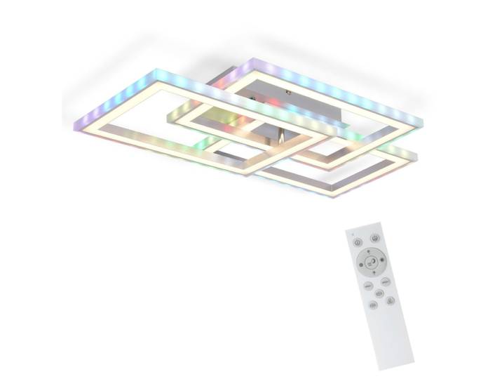 Plafonnier en fer aluminium argenté 54x33.5x9cm led 40w