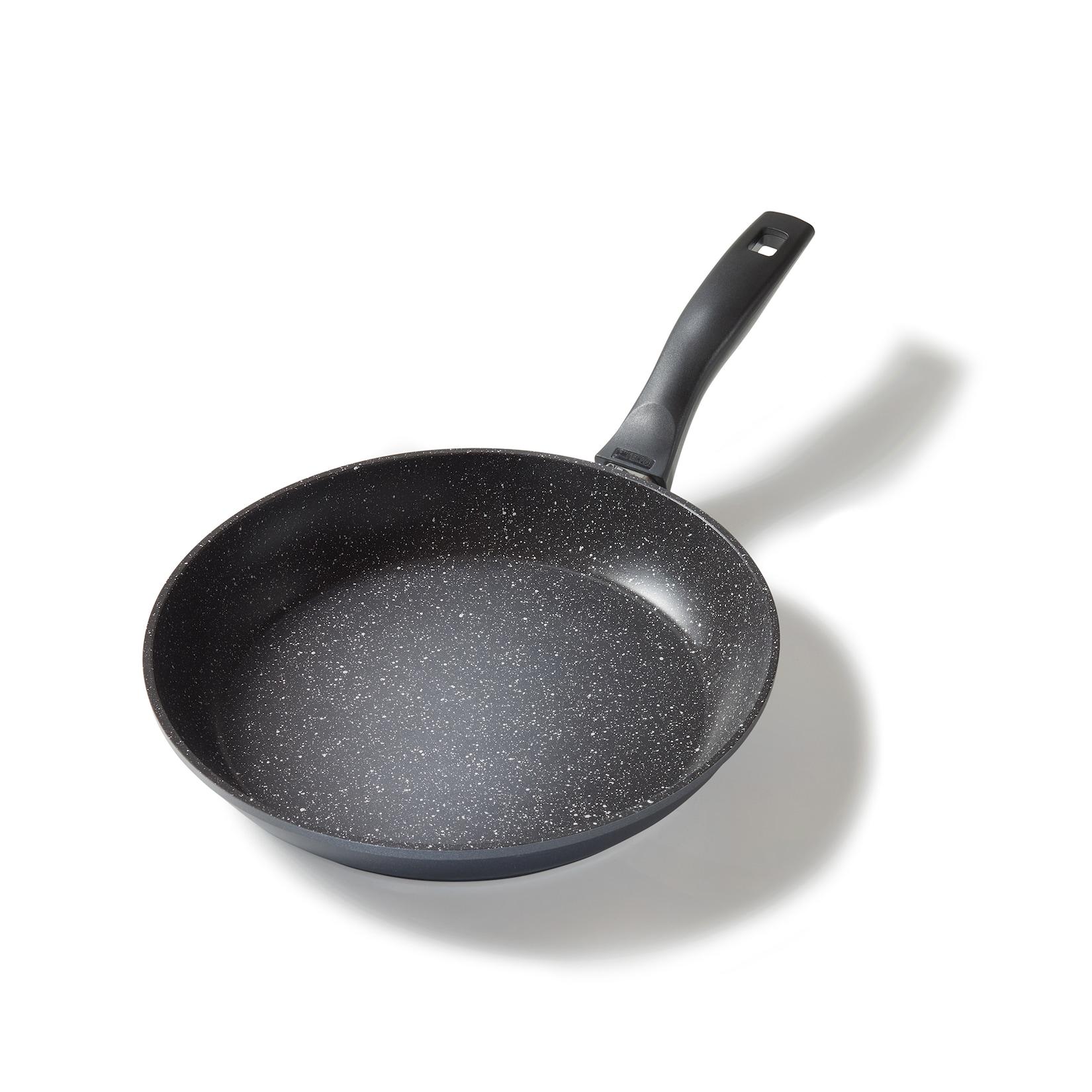 STONELINE Bratpfanne 28 cm, Pfanne Induktion geeignet, Pfanne mit echten Steinpartikeln beschichtet, Brat- & Universalpfannen aus Aluguss, große Pfanne