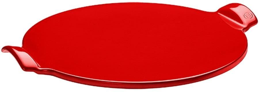 Pizzastein "Emile Henry rot", rot, B:43,5cm Ø:36,5cm, Keramik, Backbleche, Pizzastein rot B/H/T: 43,5cm x 3,3cm bis