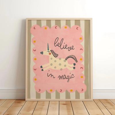 Uplifted Finds Magic & Fondness Nursery Canvas   Unicorn Garden Quote Art   Executive Junior Suite & Sanctuary Decor wo234 40 X 60 Cm No Frame