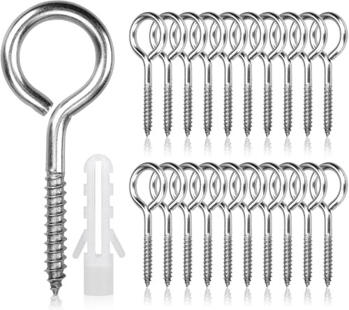 HATANSE 20 stuks oogschroeven RVS M5 x 65mm Heavy Duty zilver