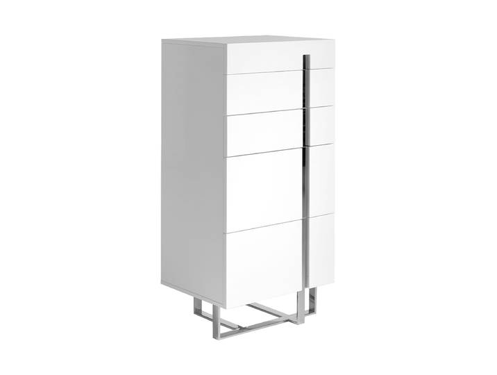 Grosse Design Kommode „Jewellery“ Weiss Hochglanz, Silber Angel Cerdá