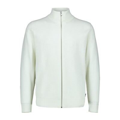 Cardigan LINDBERGH "Cardigan Relaxed Fit", Herren, Gr. S, weiß (sanftes weiß), Obermaterial: 60% Baumwolle, 40% Polyester, Strickjacken