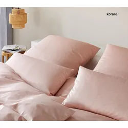 Elegante Interlock-Jersey Bettwäsche Twine - 155x220 cm + 80x80 cm	koralle