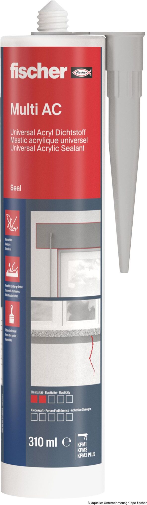 fischerwerke fischer Universal Acryl Dichtstoff Multi AC, grau, 310 ml