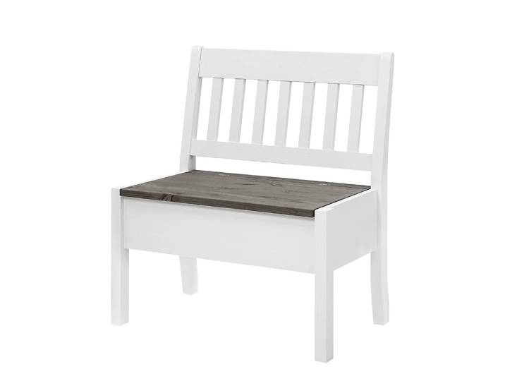 Sitzbank Boston 83cm Grau/Weiß/Kiefer Weiß/Kiefer Grau ohne Armlehnen