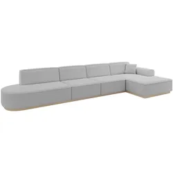ECKSOFA Ottomane Rechts IREA-L3 - 412x165x80 cm Hellgrau