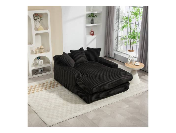 i@home Sitzsack Modernes Cord‑Schlafsofa, Wolke Couch mit 3 weichen Kissen (Set, 1 St., Sitzsack), bequemes Einzelsitz‑Bodensofa, Boden Schlafcouch,schwarz