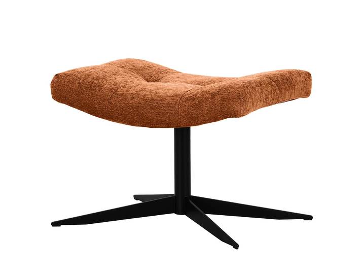 Polsterhocker Mandes 67 x 47 x 50cm Braun/Rostbraun Flachgewebe Tora: Rostbraun