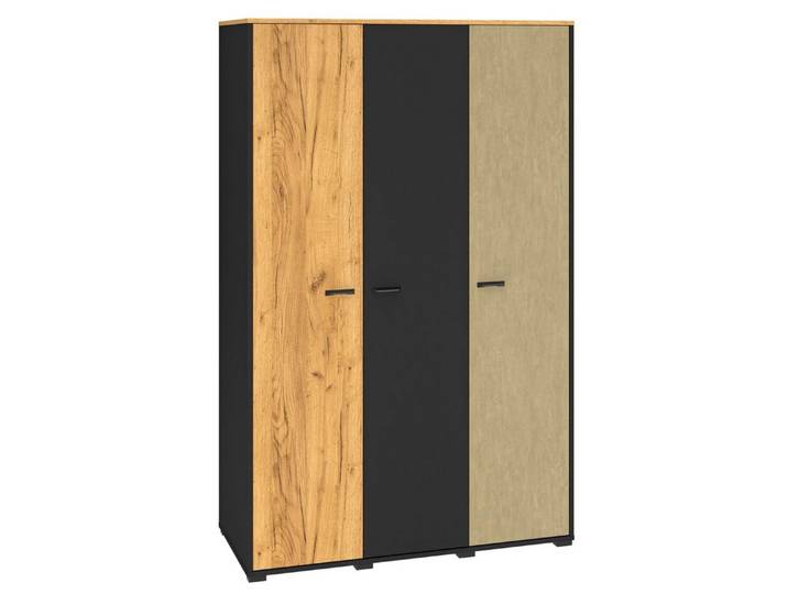 Feldmann-Wohnen Kleiderschrank Colt (Colt, 1-St., Kleiderschrank) 120x55x190cm schwarz / Craft Gold Eiche / Premium Steel
