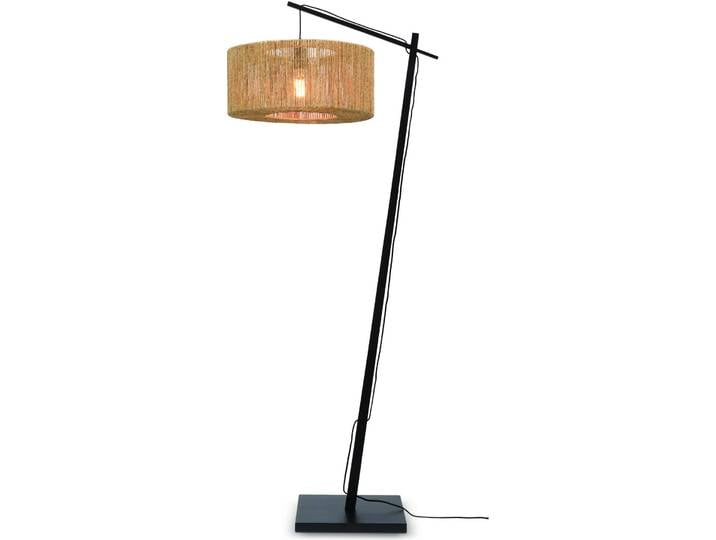 GOOD&MOJO - Lampadaire Iguazu - Bambou Noir/Jute - 73x50x176cm pour salon\, chambre à coucher