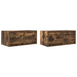 Helloshop26 - 2 Stk. Wand-TV-Schränke Holzwerkstoff 60 x 31 x 25,5 cm platzsparend modernes Ambiente rauchreiche