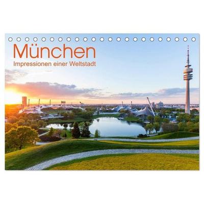 MÜNCHEN Impressionen einer Weltstadt (Tischkalender 2027 DIN A5 quer), CALVENDO Monatskalender