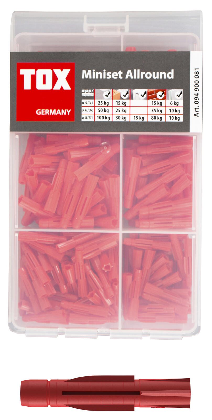 TOX Miniset Beton TRI Universaldübel-Sortiment 240 tlg. 094900081