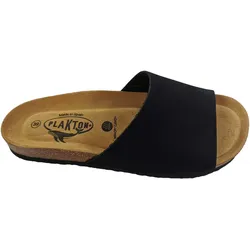 Plakton Bala Nubuk Damen Leder Pantolette Sandalette - schwarz