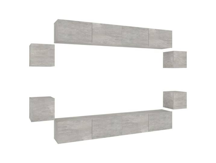 vidaXL TV-Schrank 8-tlg. TV-Schrank-Set Betongrau Holzwerkstoff (8-St)