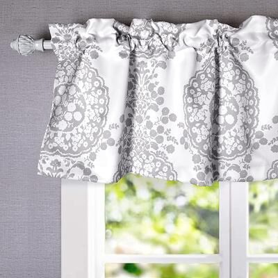 DriftAway Samantha Floral Damask Medallion Pattern Valance Rod Pocket