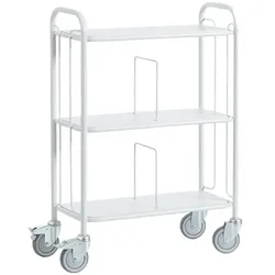 ROLLCART Bürowagen mit Trenngitter grau, 80x110x38 cm