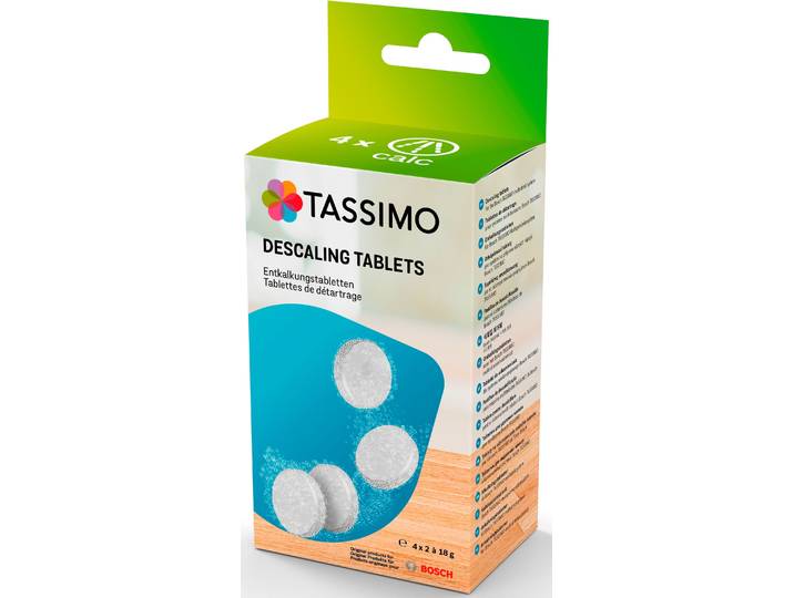 BOSCH Entkalker TCZ6008 , silber (weiß, neutral), 8 Stk., Reinigungsmittel, Entkalkungstabletten geeignet für alle Tassimo Baureihen, Entkalker