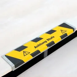 Antirutschkantenprofil, Aluminium m2, "Achtung Stufe", B 635 mm