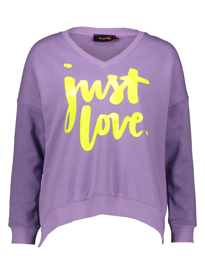 miss goodlife Sweatshirt "Just Love" in Lila - XL