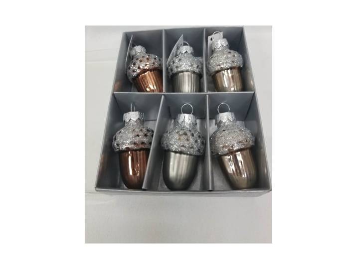6er Set Glastannzapfen