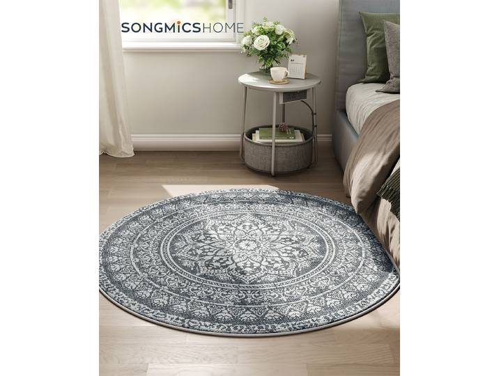 Kurzflorteppich Kubas Grau/Taubengrau 120 x 1 x 120cm Mischgewebe