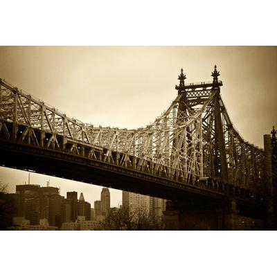 Fototapete PAPERMOON "New Yorker Brücke", bunt, B:4m L:2,6m, Vlies, Tapeten