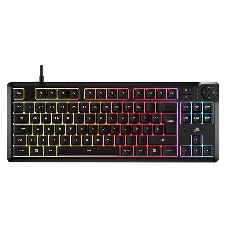 Corsair K55 CORE TKL Tenkeyless RGB Gaming-Tastatur, wired / membrane keys / DE-Layout