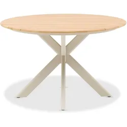 XX Runder Esstisch mit Teak Oberfläche Outdoor Mokka