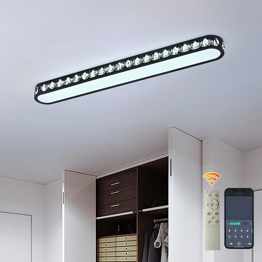 Blue Elephant Chrismasc 1-Light 120cm LED Flush Mount Matte Black 8cm H X 120cm W X 15cm D