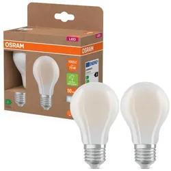 2er Set OSRAM E27 besonders effiziente LED Lampen matt 5W wie 75W 4000K neutralweißes Licht - beste Energie Effizienz Klasse