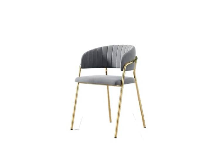OUTIFUOTPP Luxuriöser Stuhl mit goldfarbener Eisen-Rückenlehne for Hotelsalon, Nagel-Spa, Empfangs-Esszimmer(Lens core)