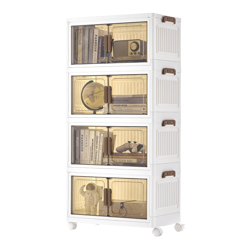 SONGMICS Aufbewahrungsboxen mit 4 Ebenen und 1 Deckel RLB450WZ01