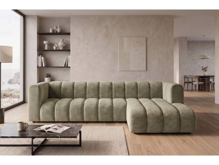 Kaiser Möbel Ecksofa Modulares GRAND L 318 im Velvet-Stoff Riviera, Ecksofa, modulares Ecksofa, großzügige Relaxzone