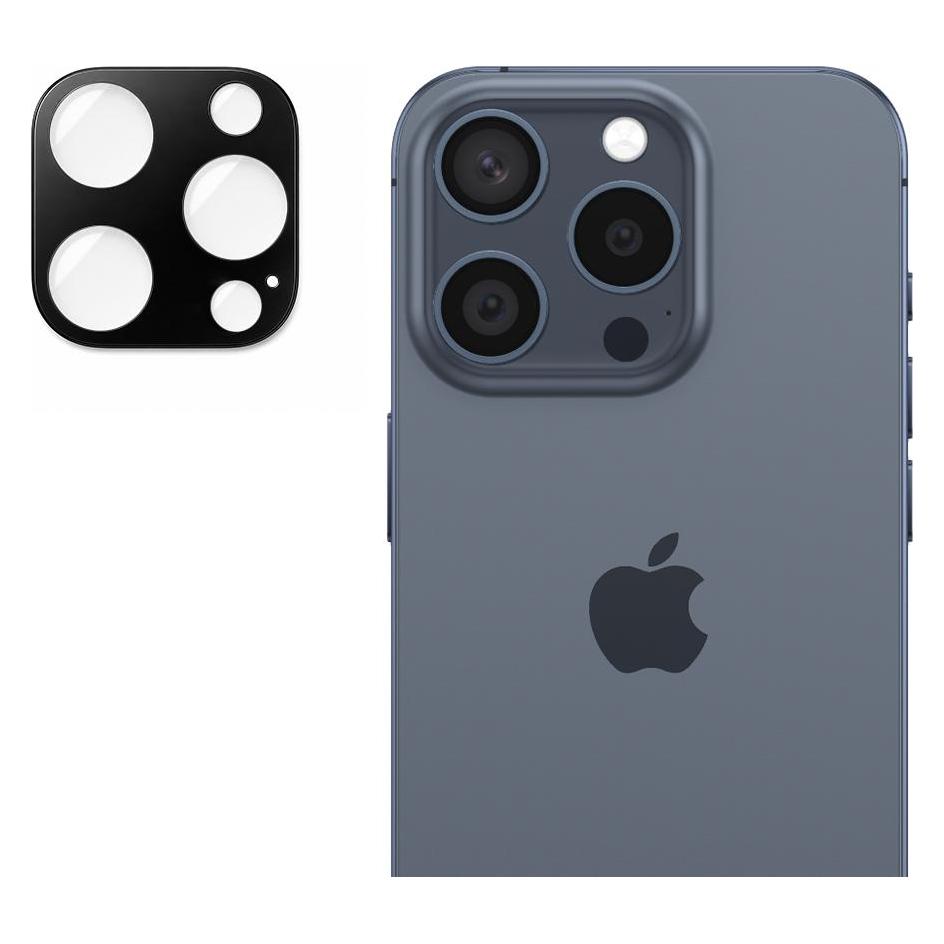 Techsuit - Full Camera Glass - iPhone 15 Pro / iPhone 15 Pro Max - Black (Apple iPhone 15 Pro, Apple iPhone 15 Pro Max) (56342015)