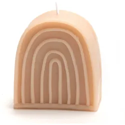 Kerze Rainbow kleines Modell nude x6 - Beige Anderes Wachs Amadeus 7.5x3.7 cm