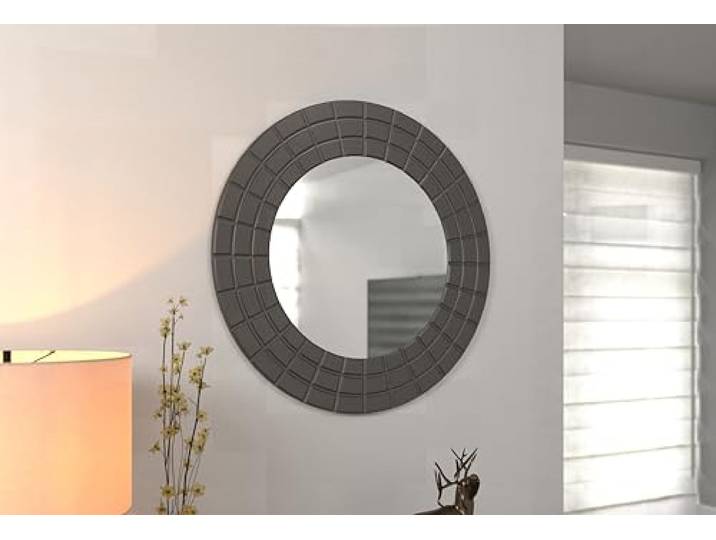 trendteam smart living Fusion Wandspiegel Rund Perlbronze Wohnzimmerspiegel für Wohnzimmer oder Garderobe (BxHxT) 67 × 67 × 2 cm