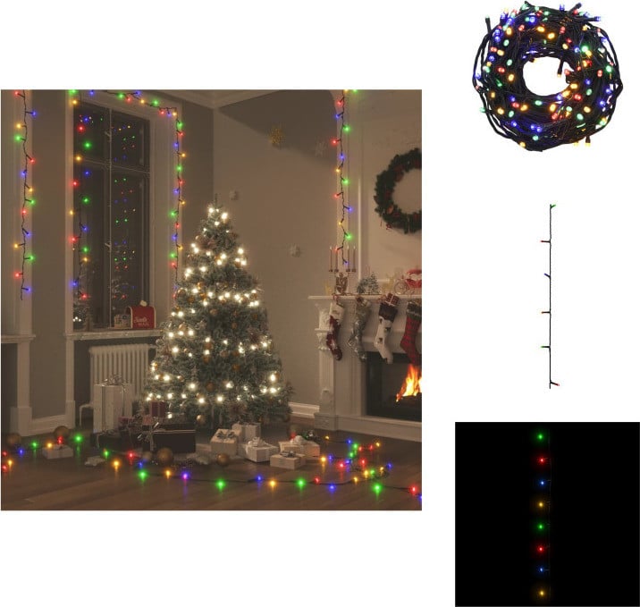 vidaXL LED-lichtketting met 600 multicolor LED's, 60 meter PVC - Kerstverlichting