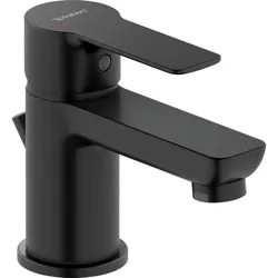 Duravit D-Code Waschtischarmatur S DC1013001046 FreshStart, MinusFlow, mit Zugstange, Schwarz Matt