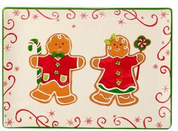 "Certified International Holiday Magic Gingerbread 14"" x 10"" Rectangular Serving Platter"
