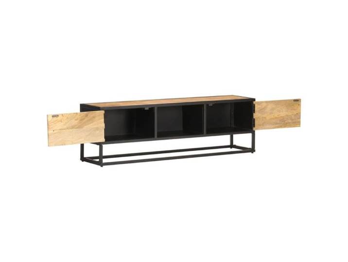 Mode Meuble de salon - vidaxl - Meuble TV/hifi - avec porte sculptée 130x30x40cm Bois de manguier brut - pour maison N1B16097