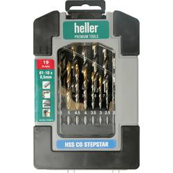 Heller 312264 HSS-Co Stepstar 19 tlg. HSS-Co Metall-Spiralbohrer-Set DIN 338 Dreiflächenschaft 1 Set